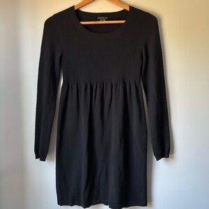 Theory Black Wool Empire Waist Long Sleeve Dress size S/P